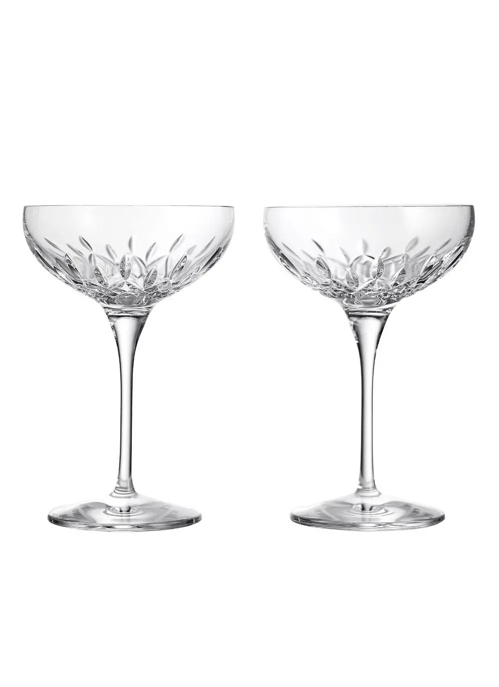 Waterford Crystal Lismore Essence Champagne Saucer Set of 2